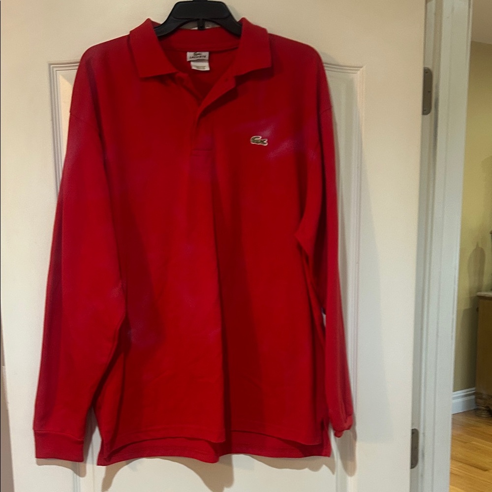 Lacoste Men's Vibrant Red Long Sleeve Polo